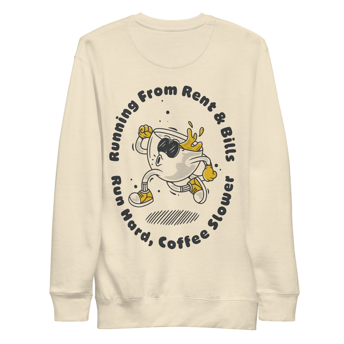 GUSTATORY Coffee Over Bills Cotton Blend Embroidered Sweatshirt