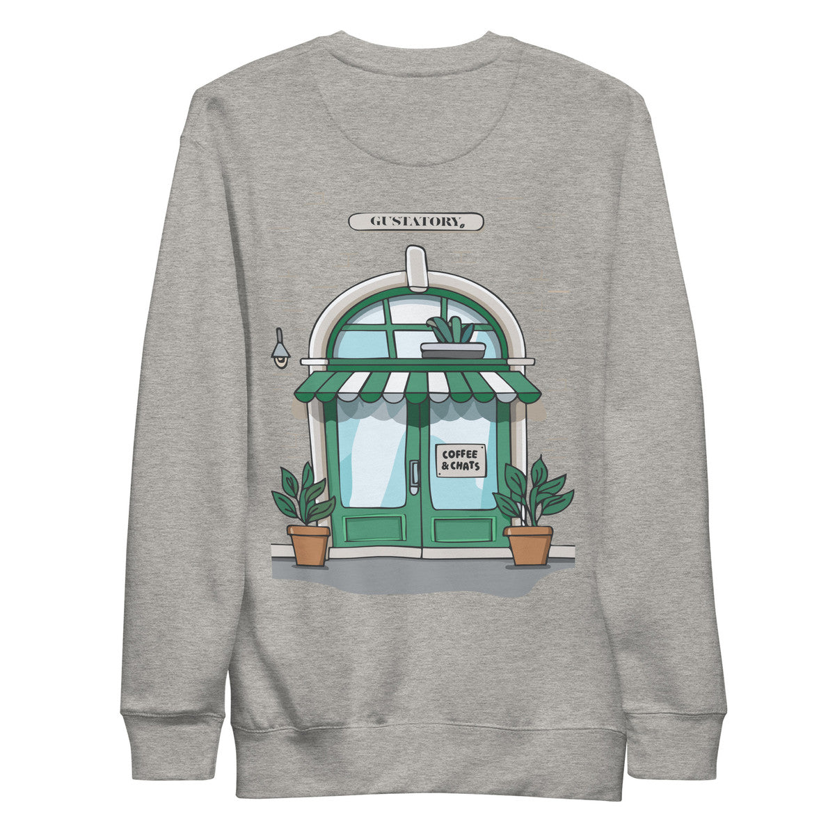 GUSTATORY Coffee & Chats Cotton Blend Embroidered Sweatshirt