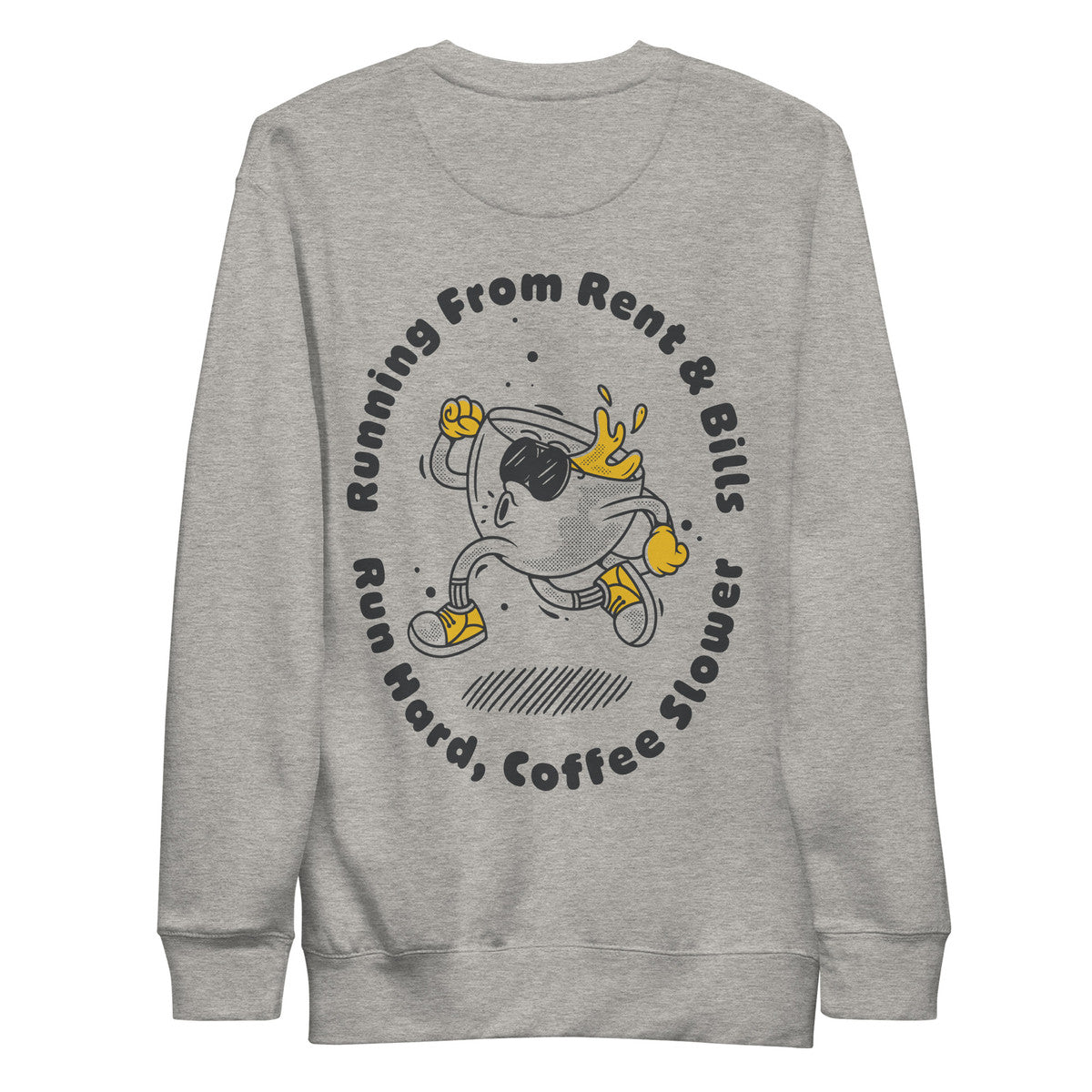 GUSTATORY Coffee Over Bills Cotton Blend Embroidered Sweatshirt