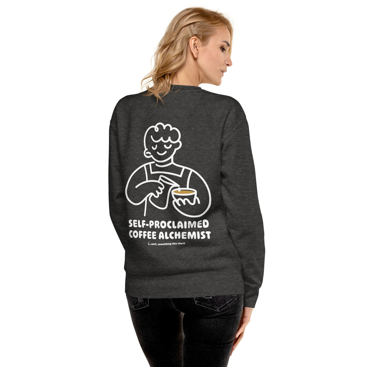 GUSTATORY Coffee Alchemist Cotton Blend Embroidered Sweatshirt