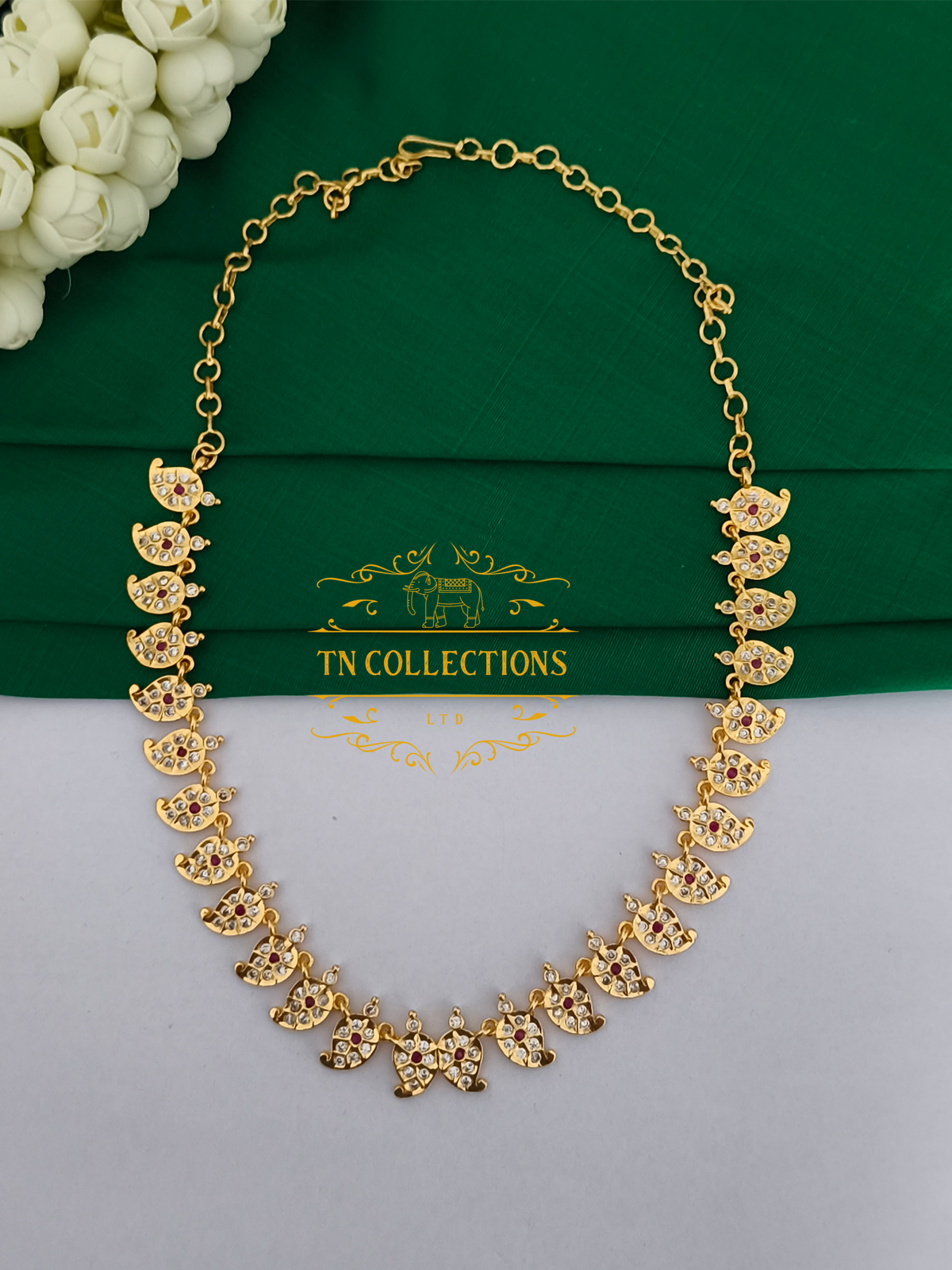 Micro Gold Finish impon Mango Design Choker Necklace