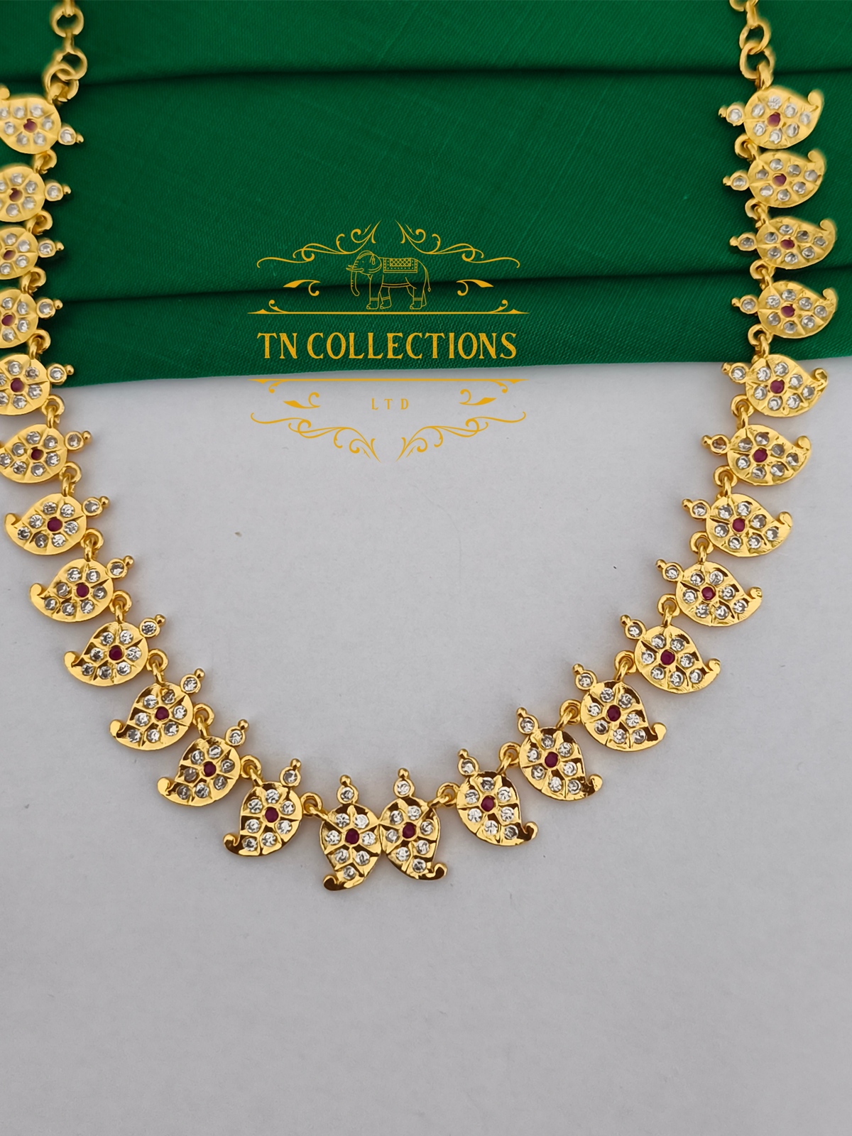 Micro Gold Finish impon Mango Design Choker Necklace