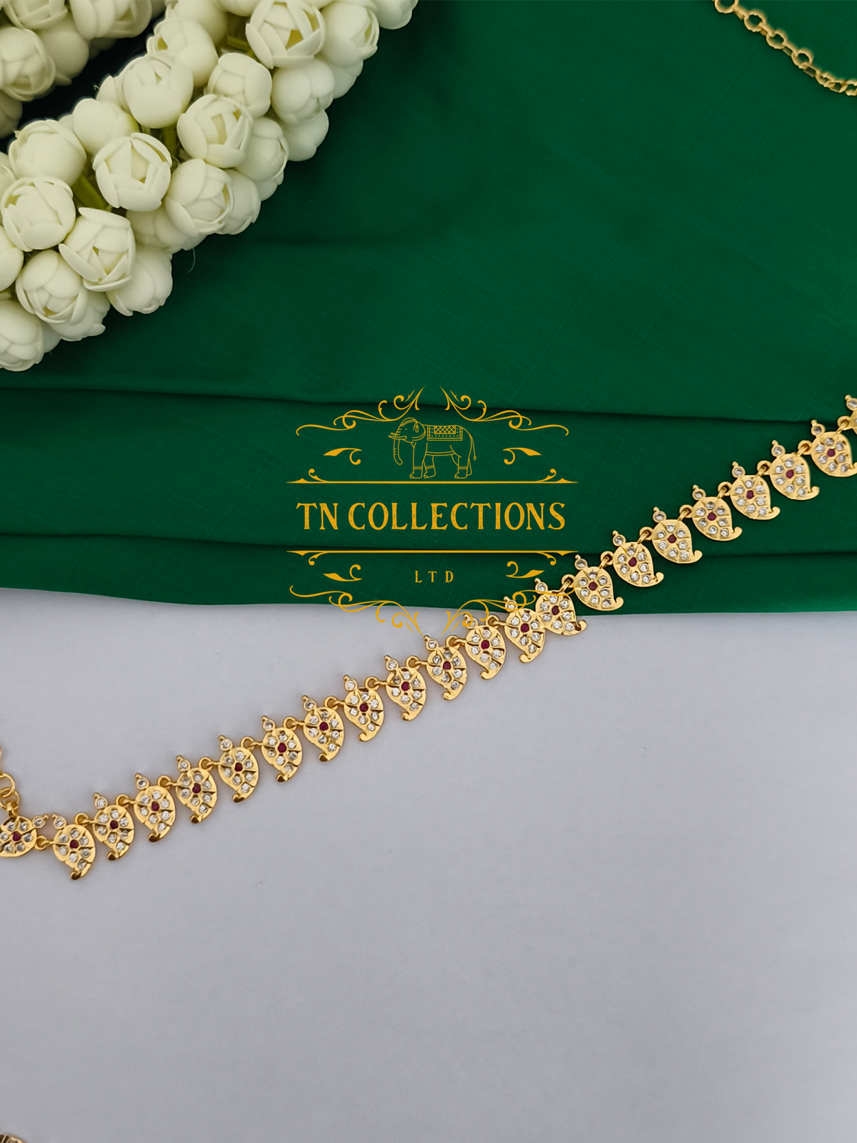 Micro Gold Finish impon Mango Design Choker Necklace