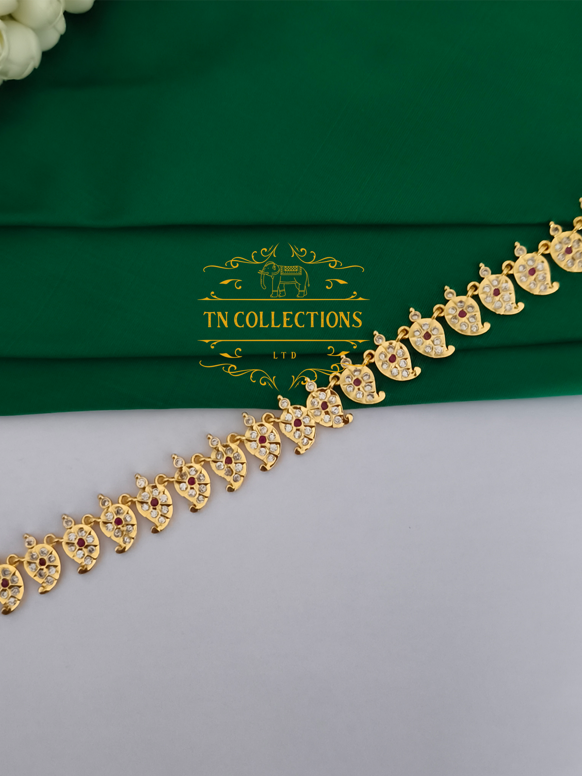 Micro Gold Finish impon Mango Design Choker Necklace