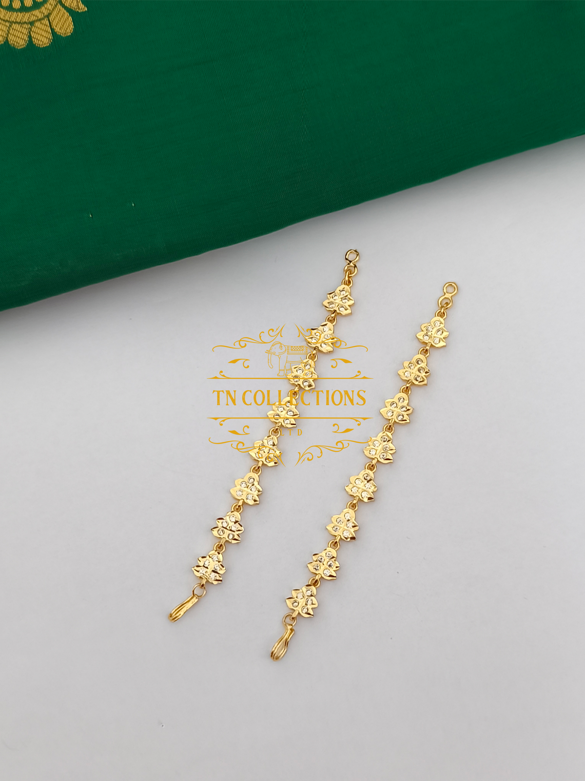 Micro Gold-Plated Traditional Maatal (Full White stones)