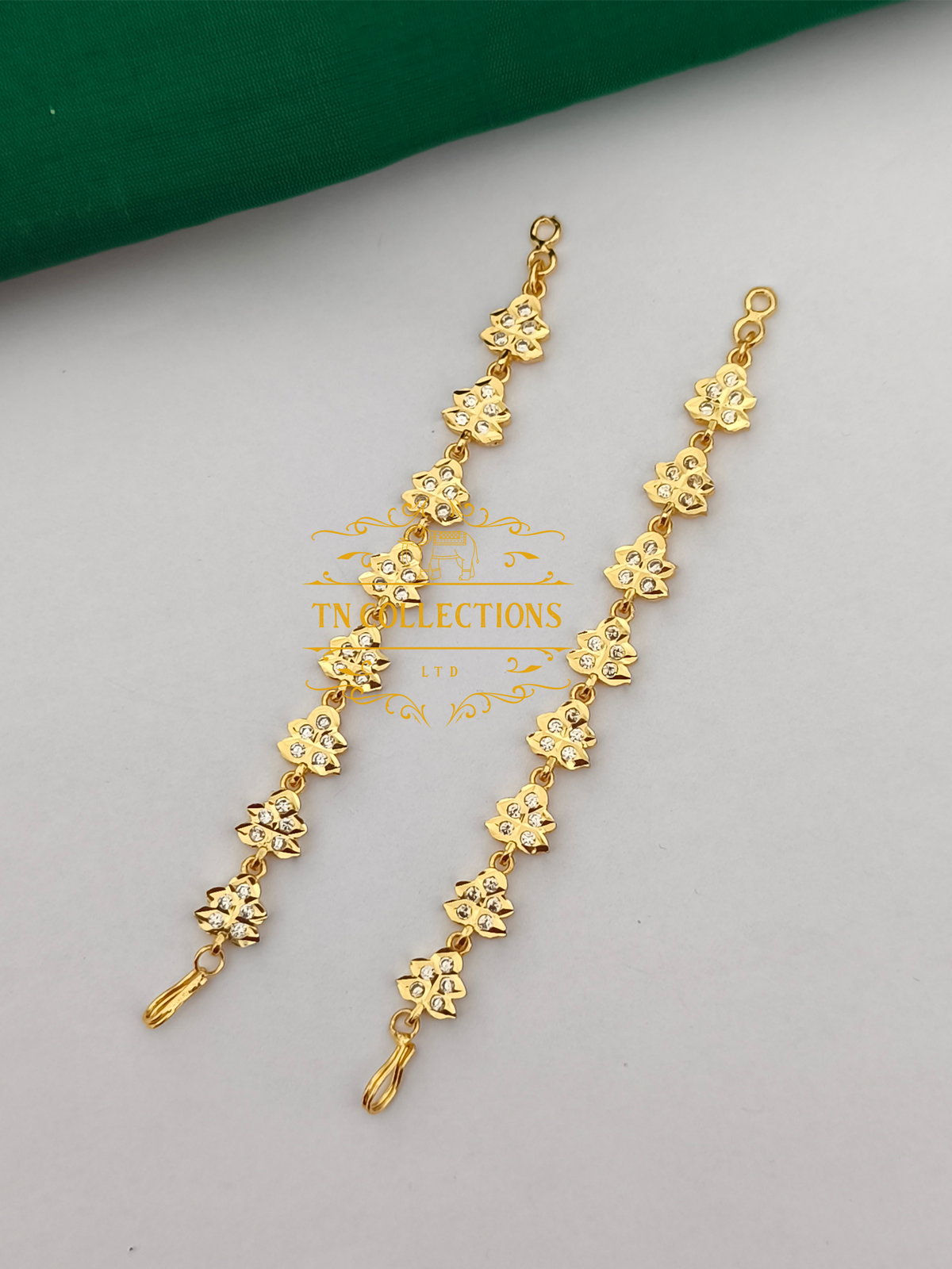 Micro Gold-Plated Traditional Maatal (Full White stones)