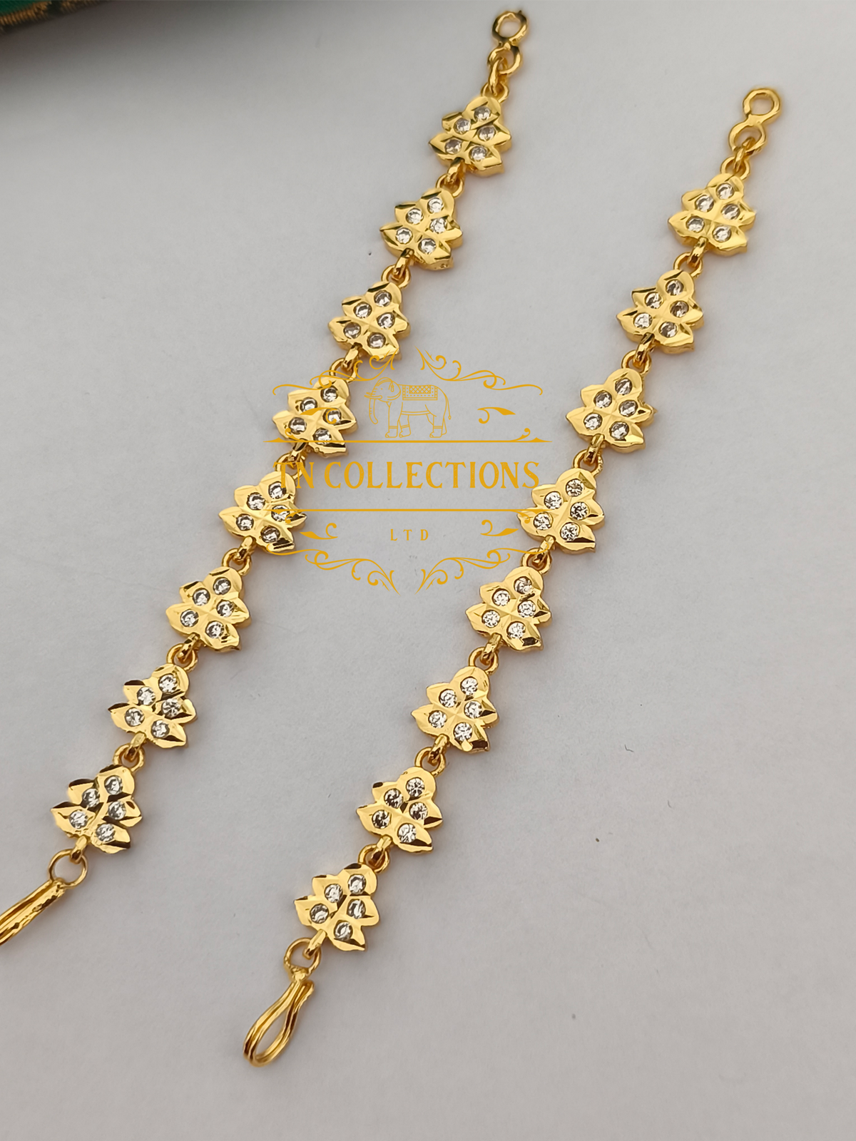 Micro Gold-Plated Traditional Maatal (Full White stones)