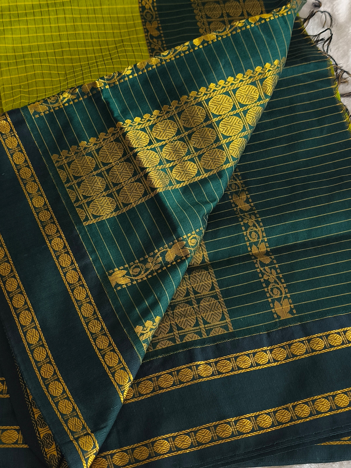 Checked Design Kalyani Cotton Pattu Saree