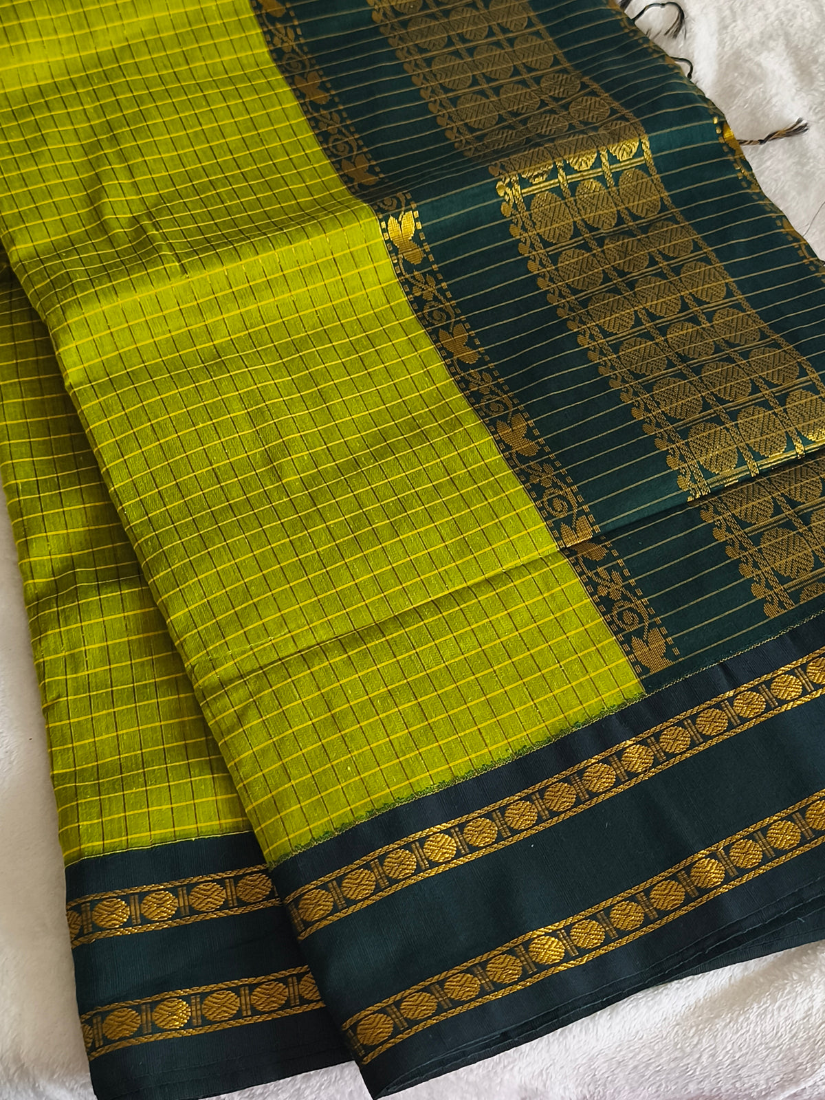 Checked Design Kalyani Cotton Pattu Saree