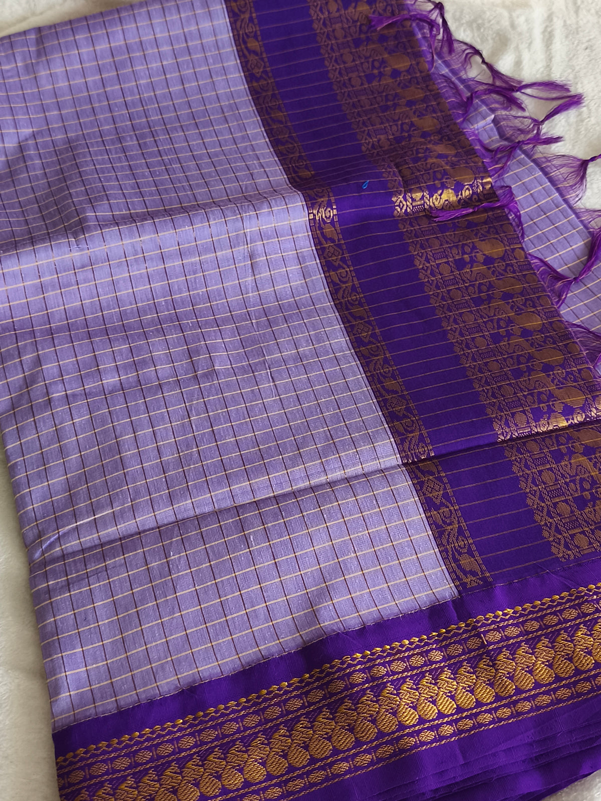 Checked Design Kalyani Cotton Pattu Saree