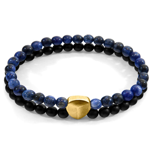Blue Sodalite Iguazu 9ct Yellow Gold and Stone Bracelet