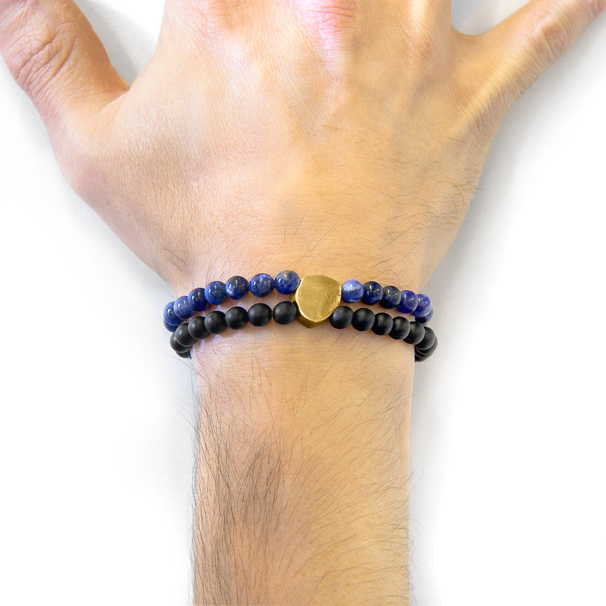 Blue Sodalite Iguazu 9ct Yellow Gold and Stone Bracelet