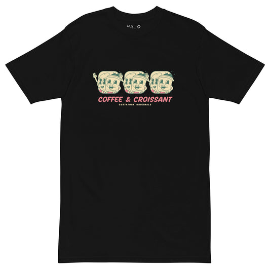 GUSTATORY Originals Coffee & Croissant Heavy Cotton T-Shirt