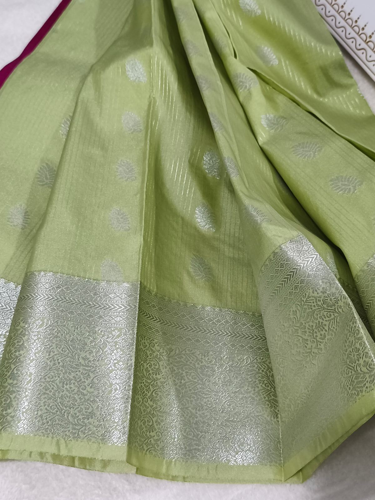Kanchi Semi silk saree (Silver zari)