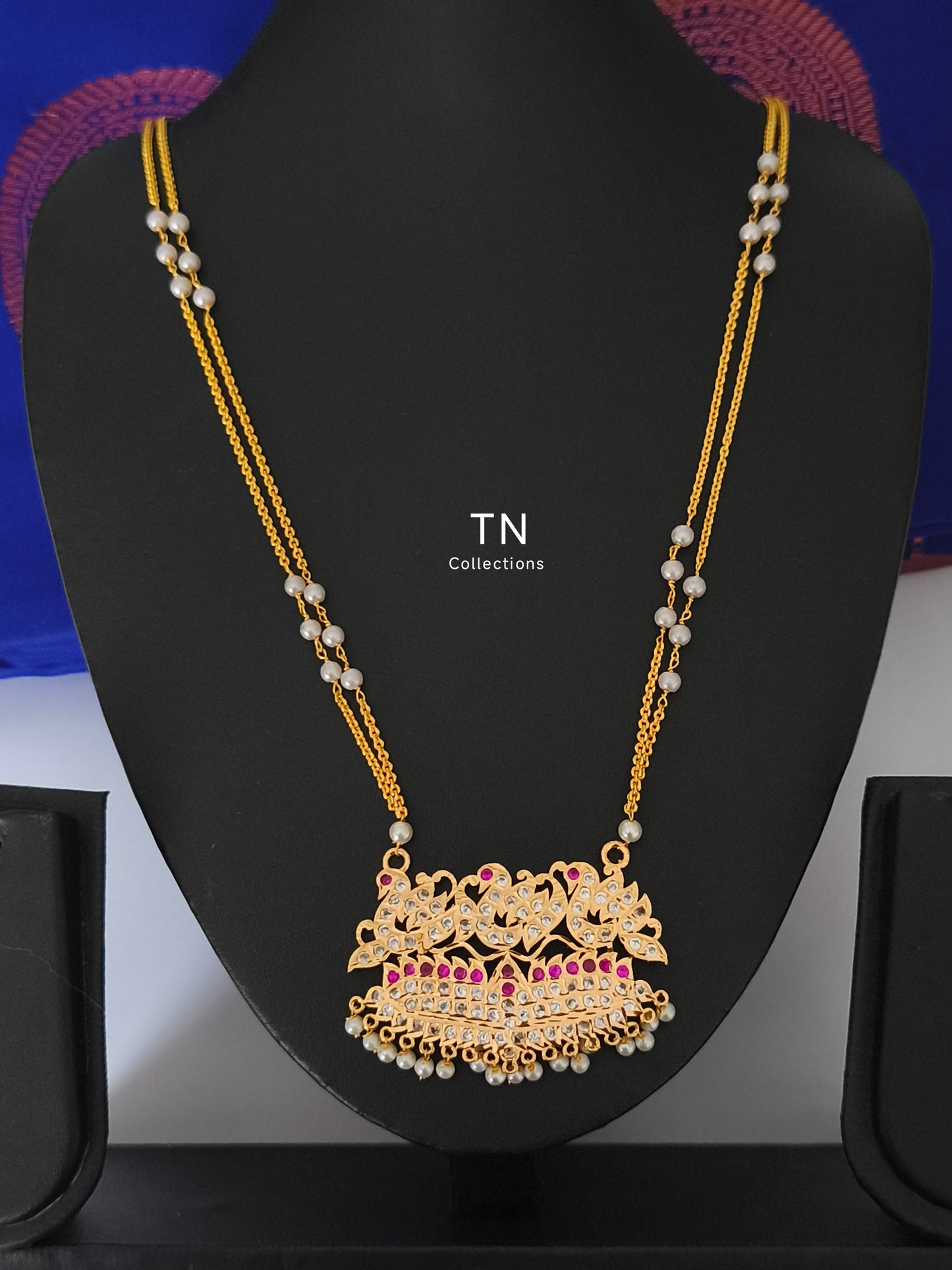Micro gold plated Traditional Pathakkam with pearl chain
