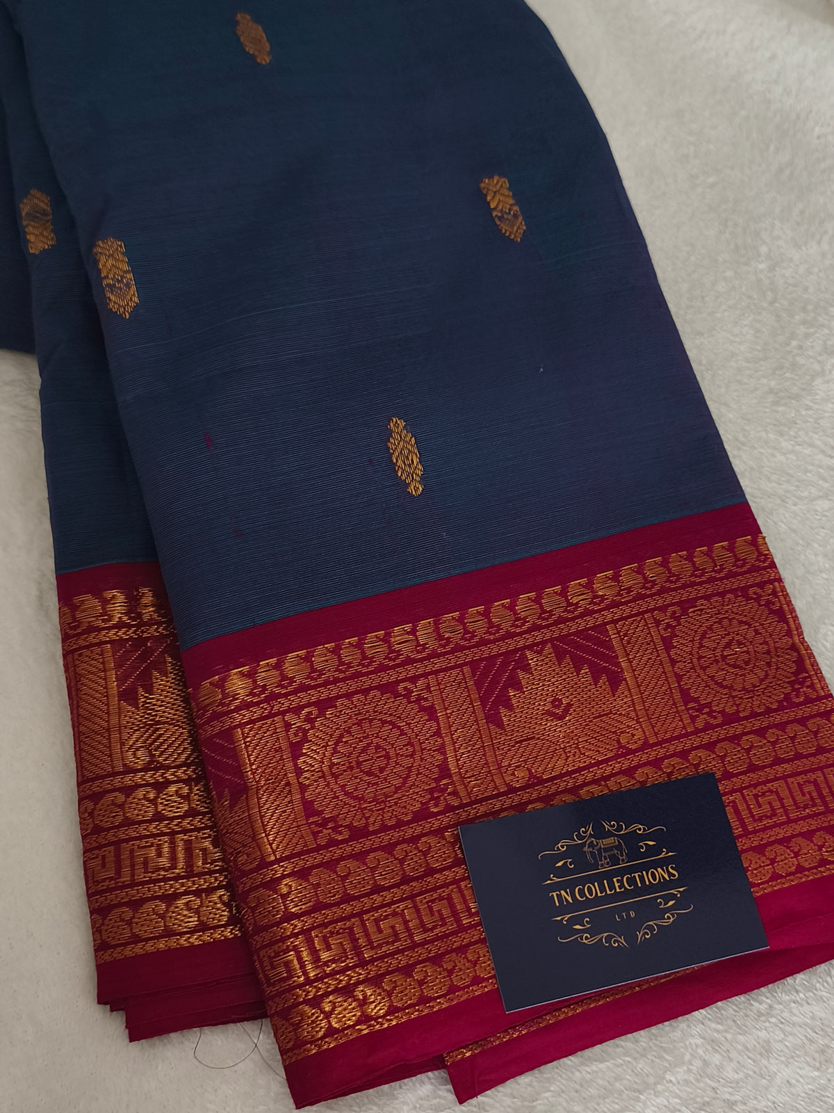 Grand Pure Kanchi Cotton Saree with Rich Pallu (Dual shaded)
