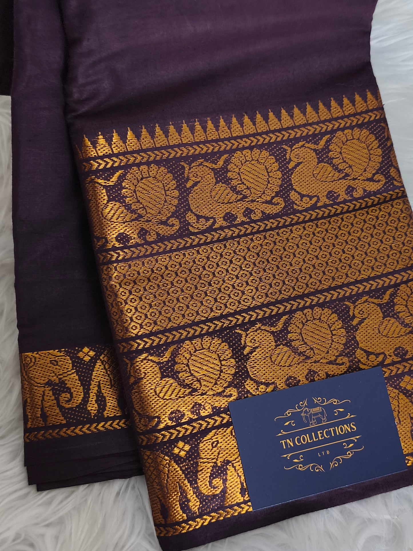 Soft Sungudi Cotton Saree (Coffee Brown)