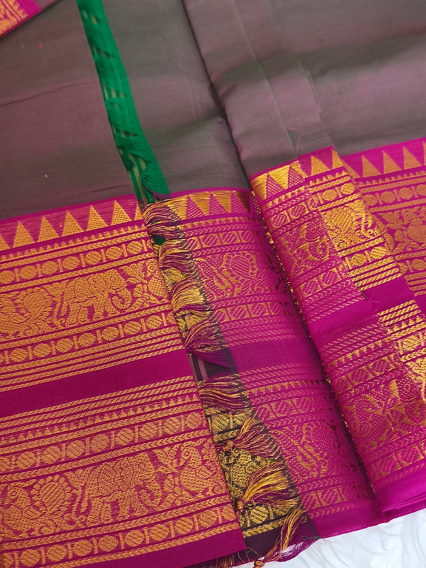 Pure handloom kanchi cotton saree