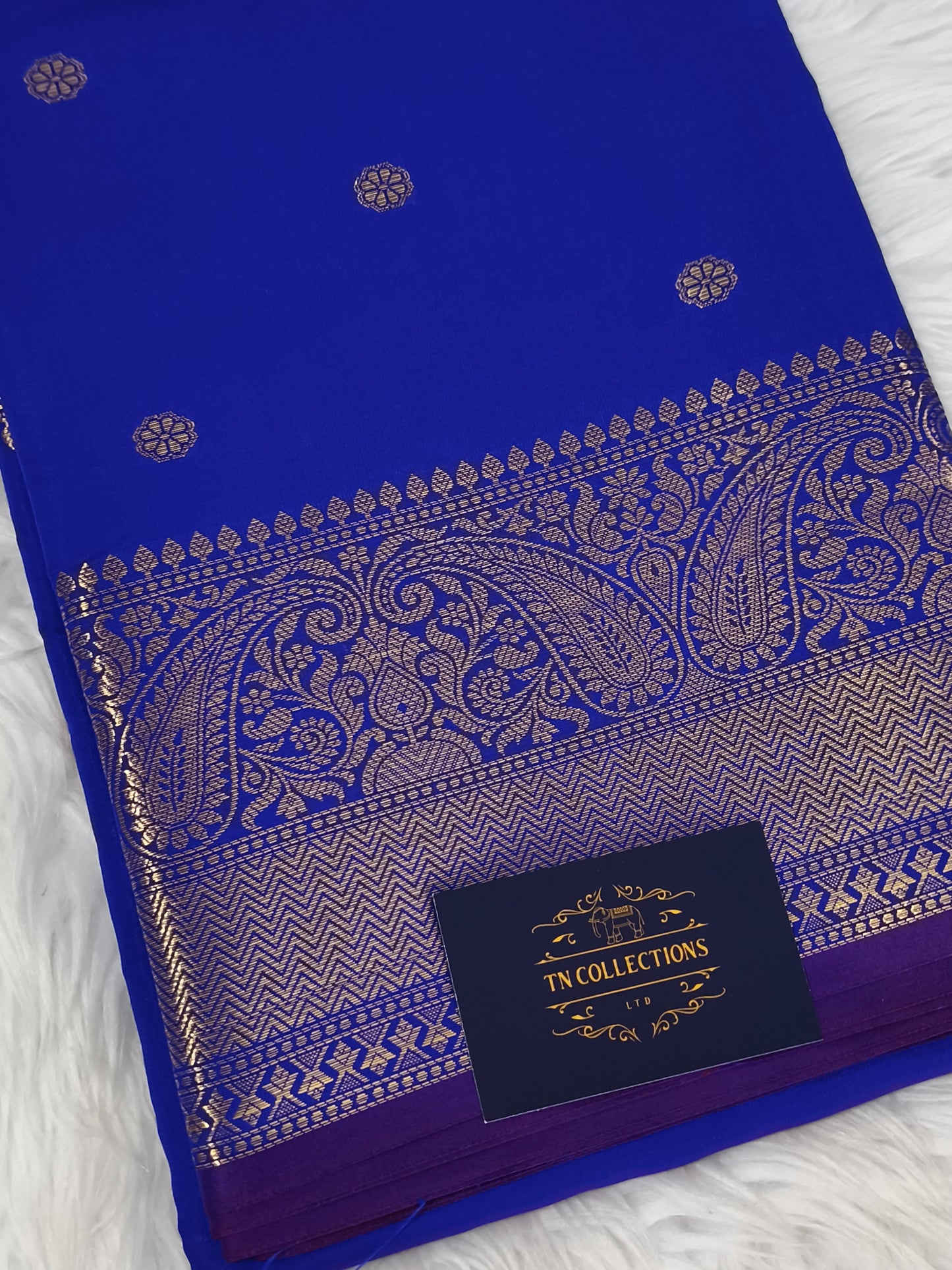 Blue Banarasi Semi kataan Soft Silk