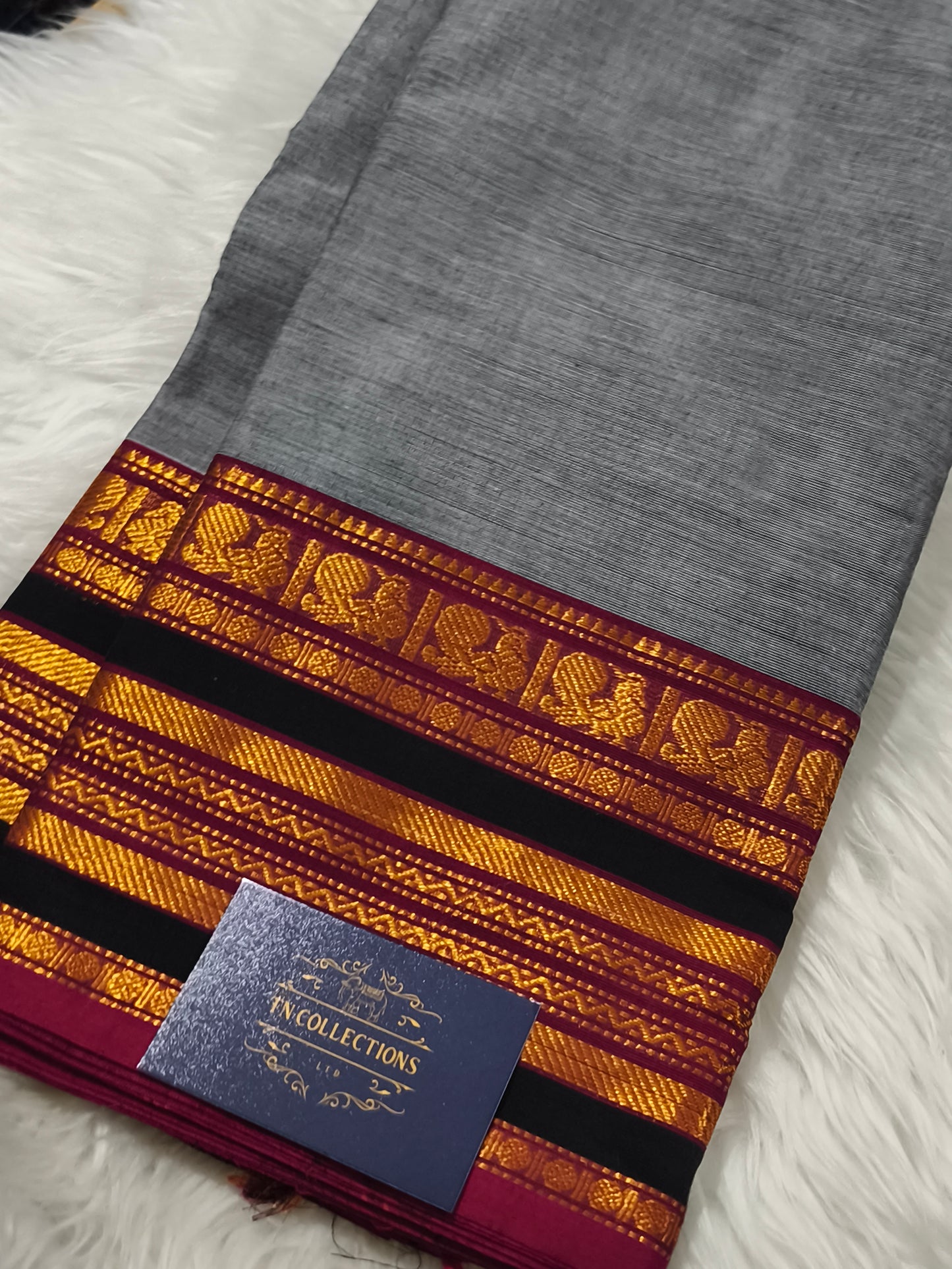 Pure Kanchi Cotton Saree with running blouse
