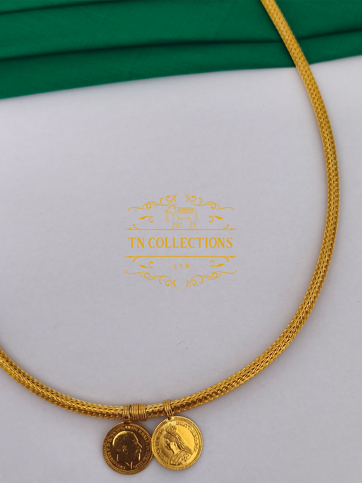 22ct Gold Plated Traditional Hindu Thalikodi with Coins (19- 21 Pawn thickness)