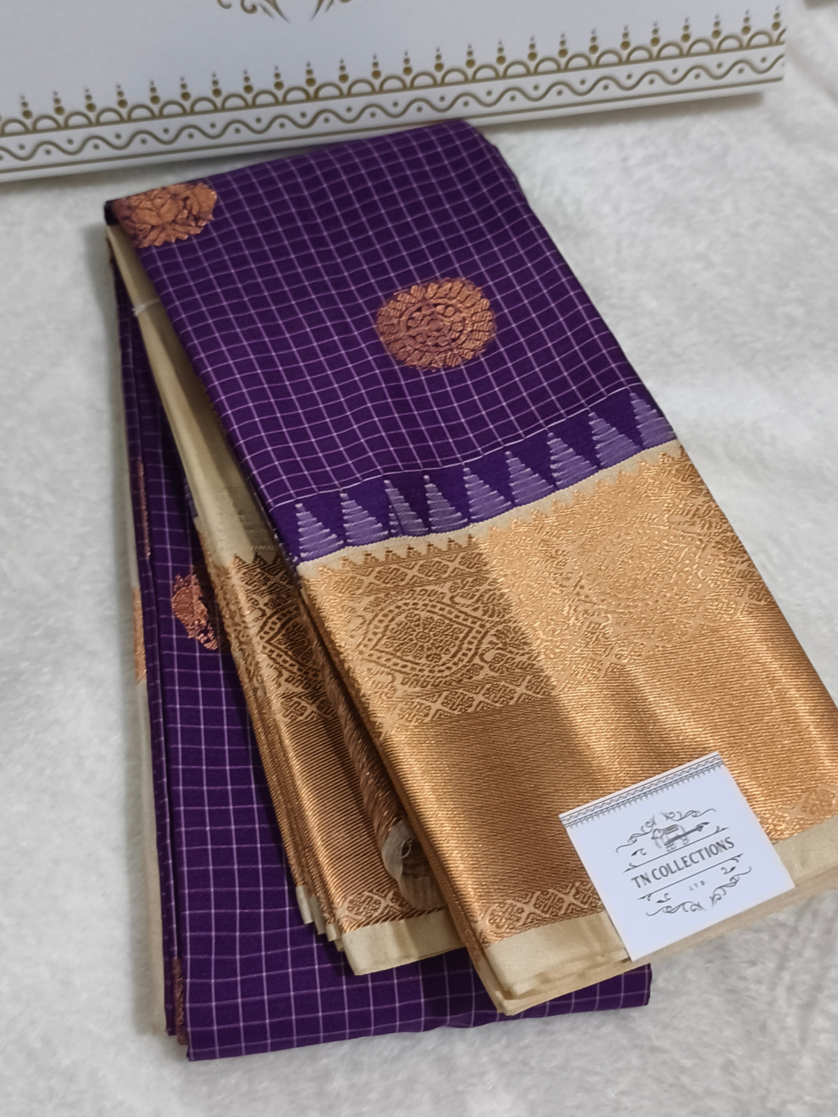 Checked Kanchi Semi Silk Saree