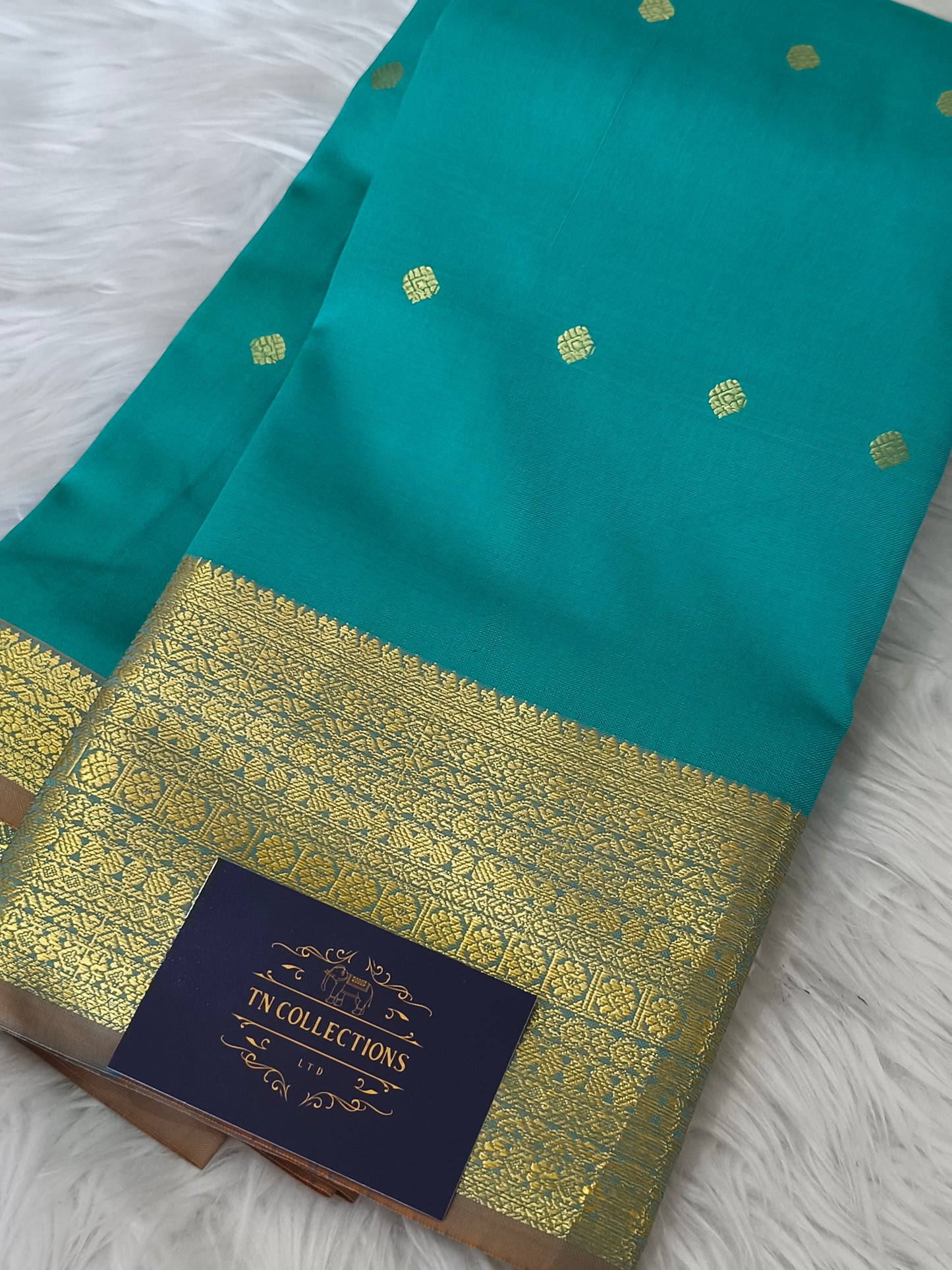 Semi Soft Silk Saree (Teal Blue)