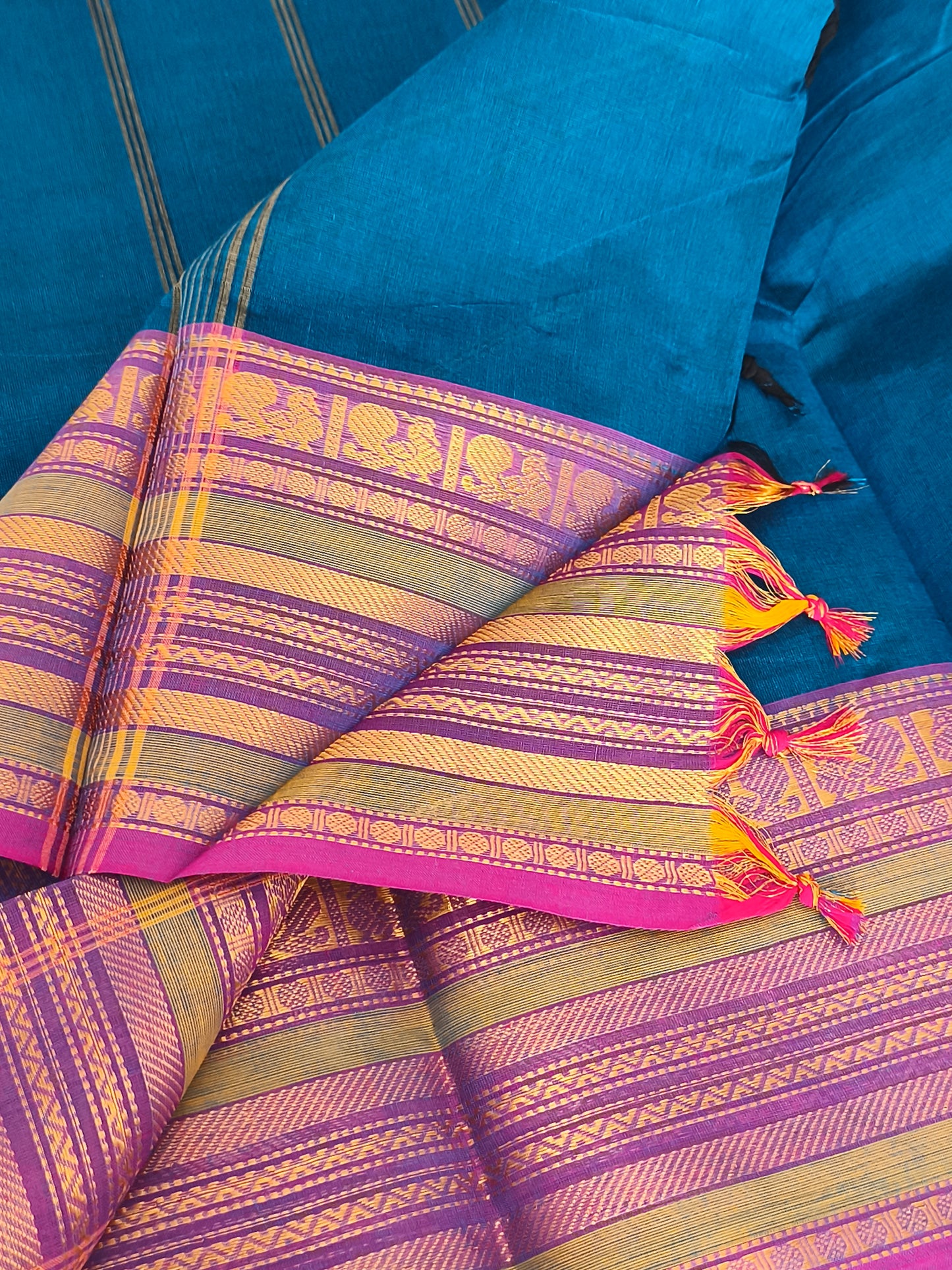 Pure handloom kanchi cotton saree