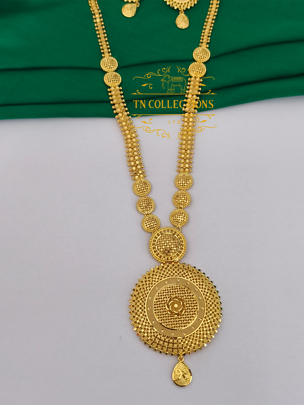 One Gram Gold Forming Haaram with Earrings