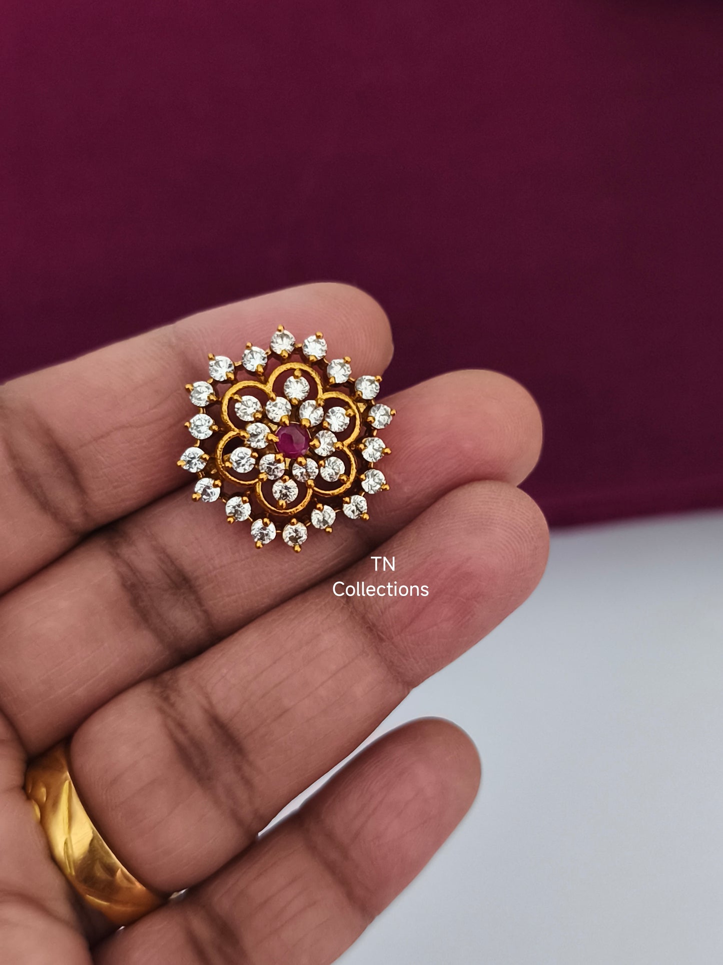 Antique Polish Kundan stone Earring Stud
