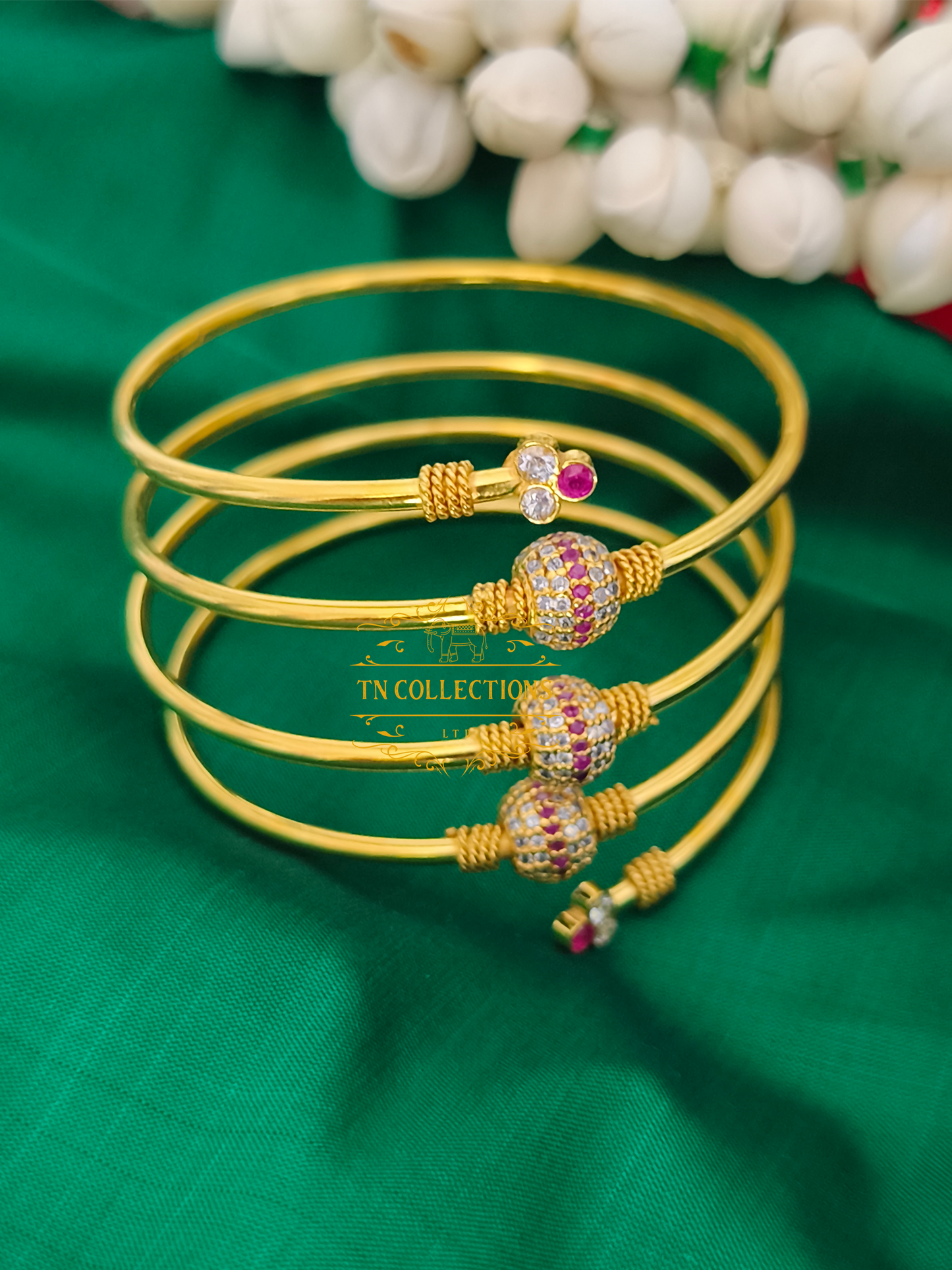 22ct Gold plated Traditional Bangle (Ball Design)
