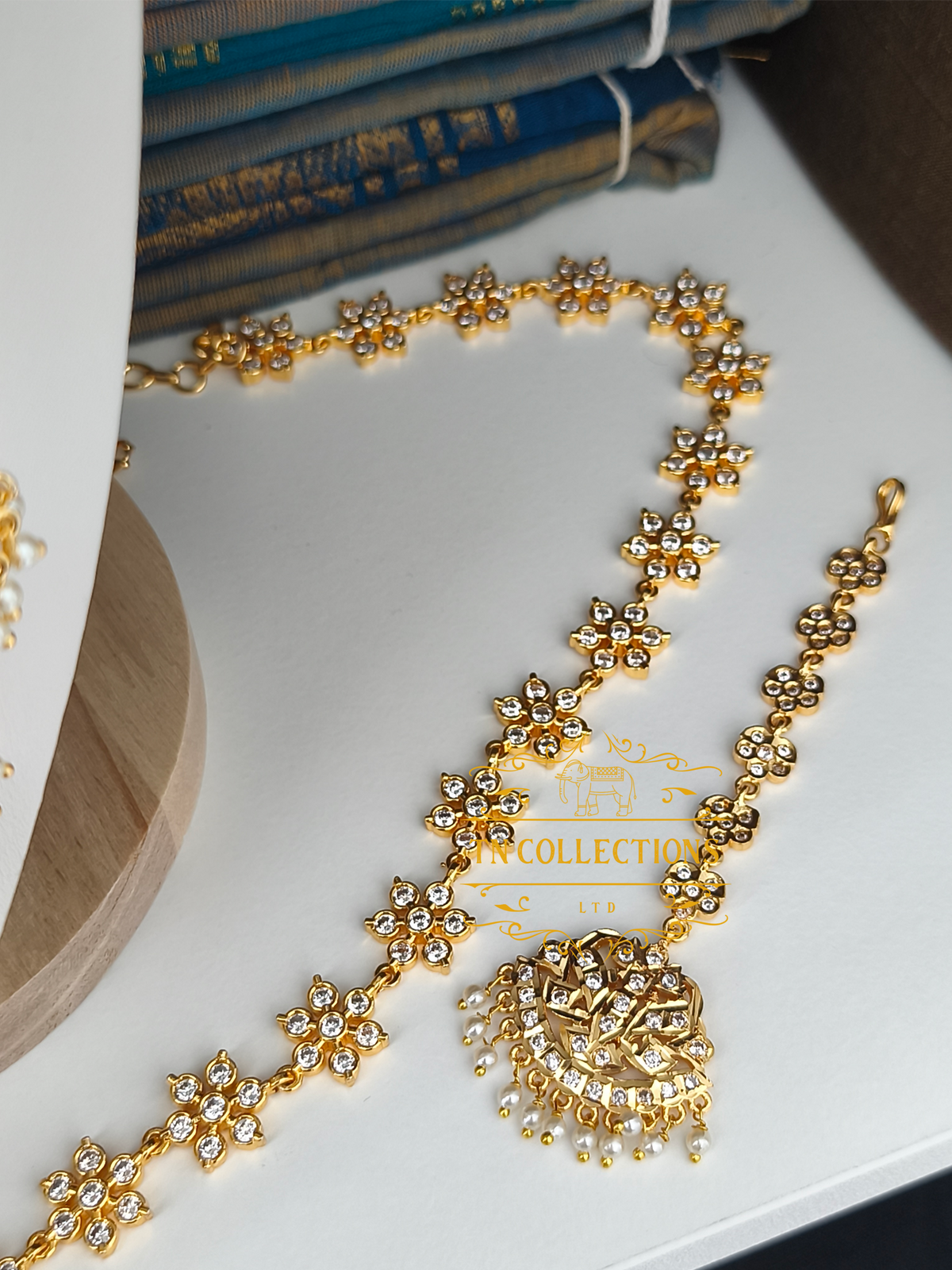 Micro Gold-Plated Traditional Bridal Set (Full White Stones)