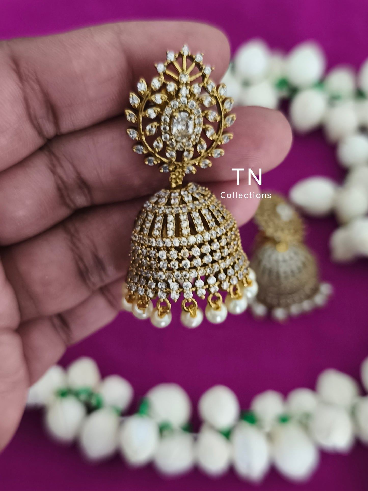 Antique Polish AD Jumkha Earrings