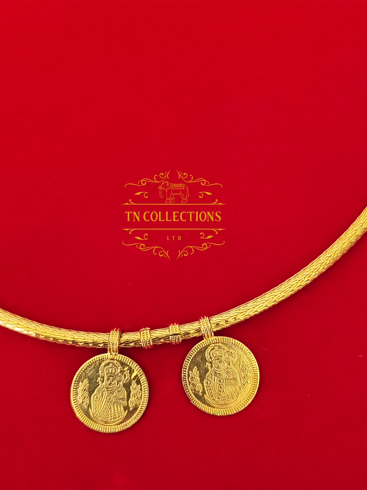 22ct Gold Plated Traditional Christian Thalikodi with Coins (Approx 7-9 Pawn thickness)