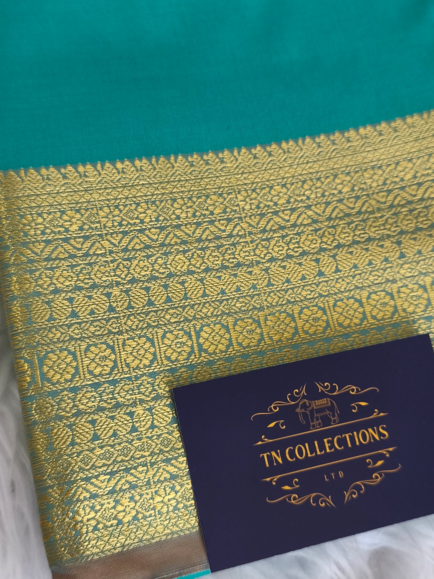Semi Soft Silk Saree (Teal Blue)