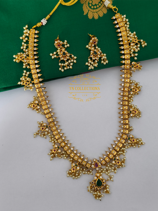 Matte Finish Guttapusalu Long Haaram