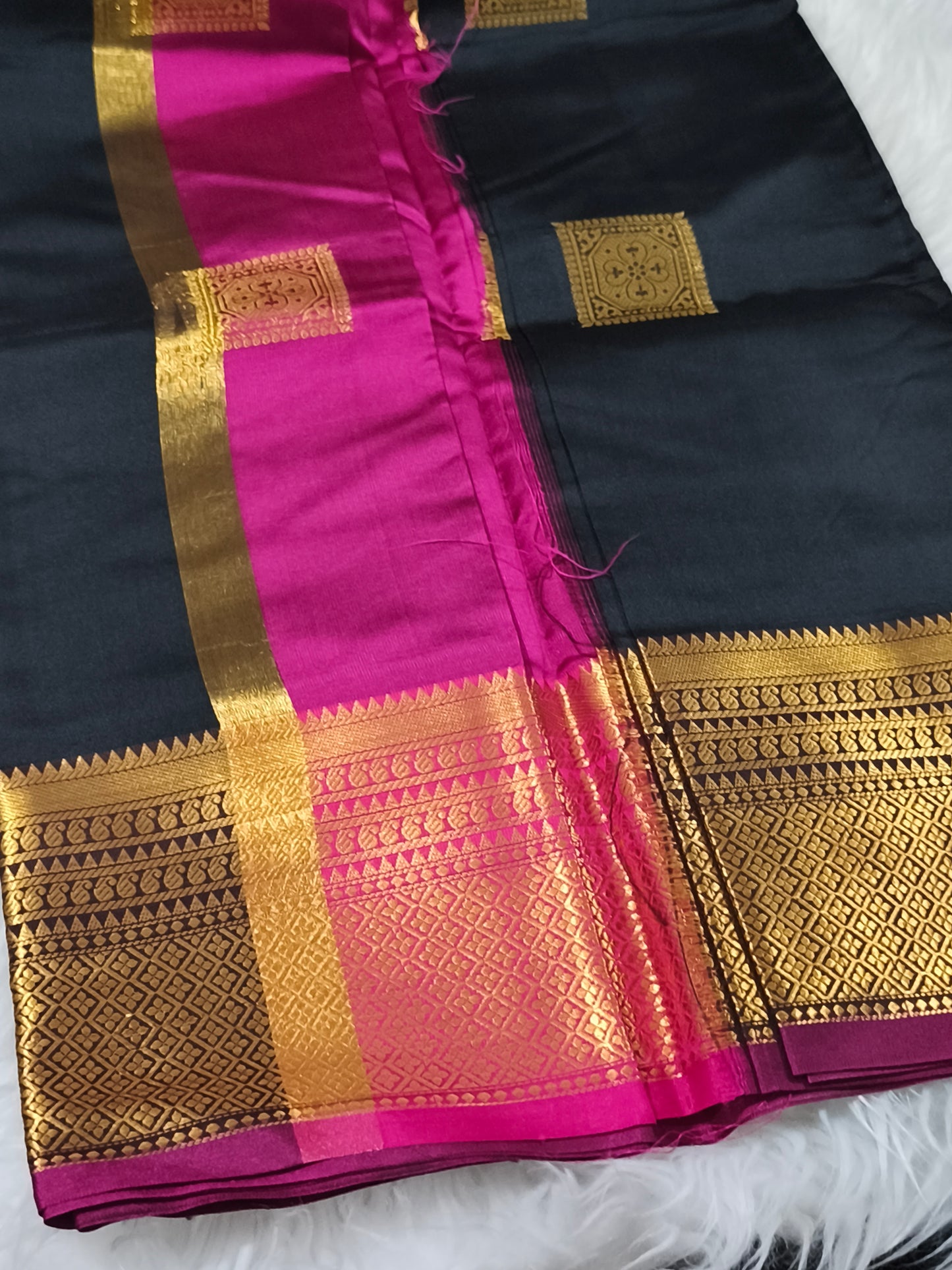 Luxury Semi Soft Silk Saree (Black)