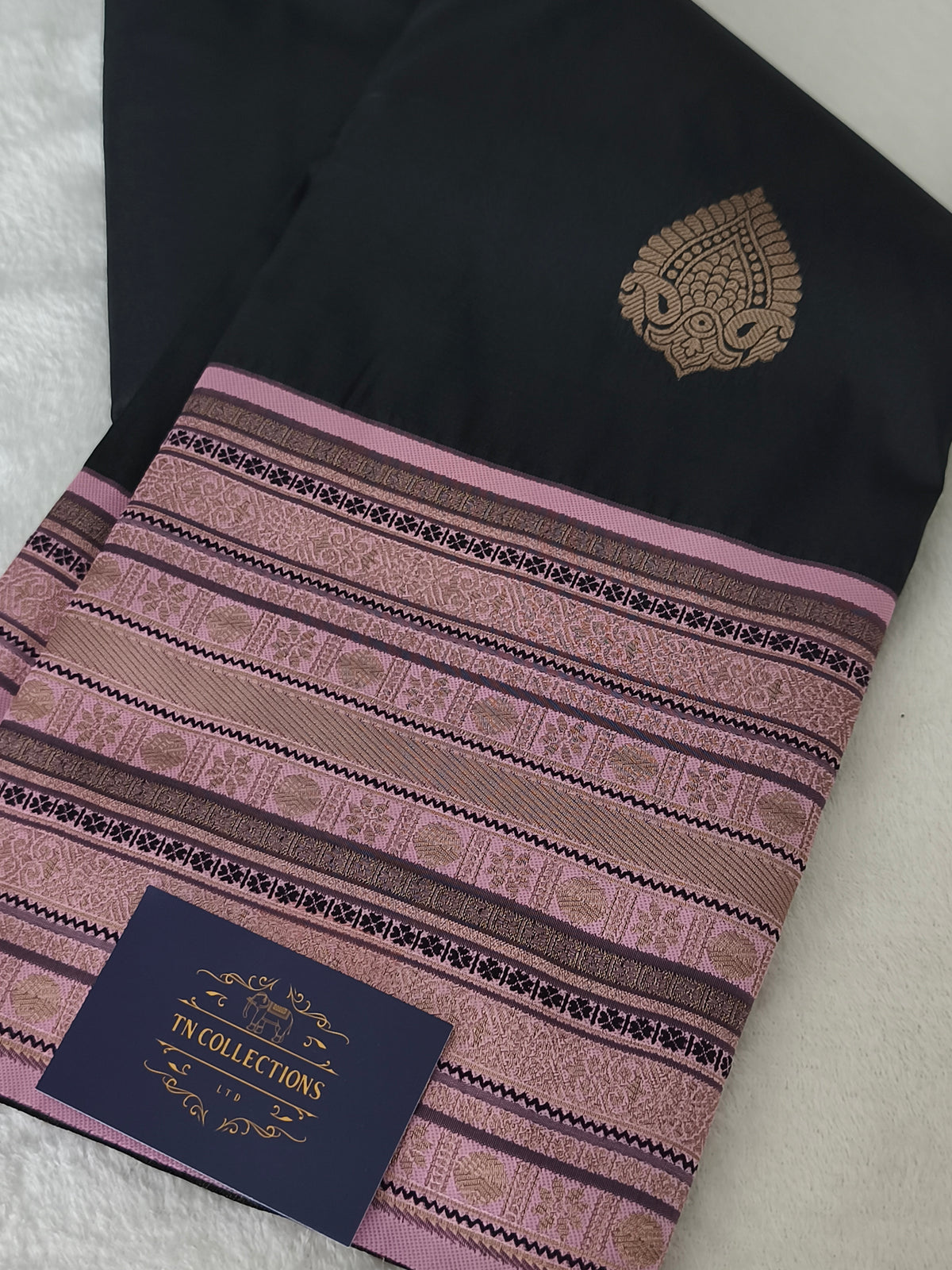 Black Kanchi semi silk Saree