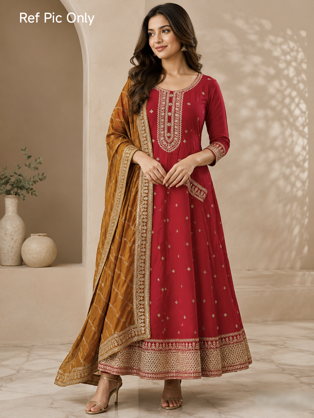 Grand 3pcs Party wear Anarkali Dress (Size L/XL)