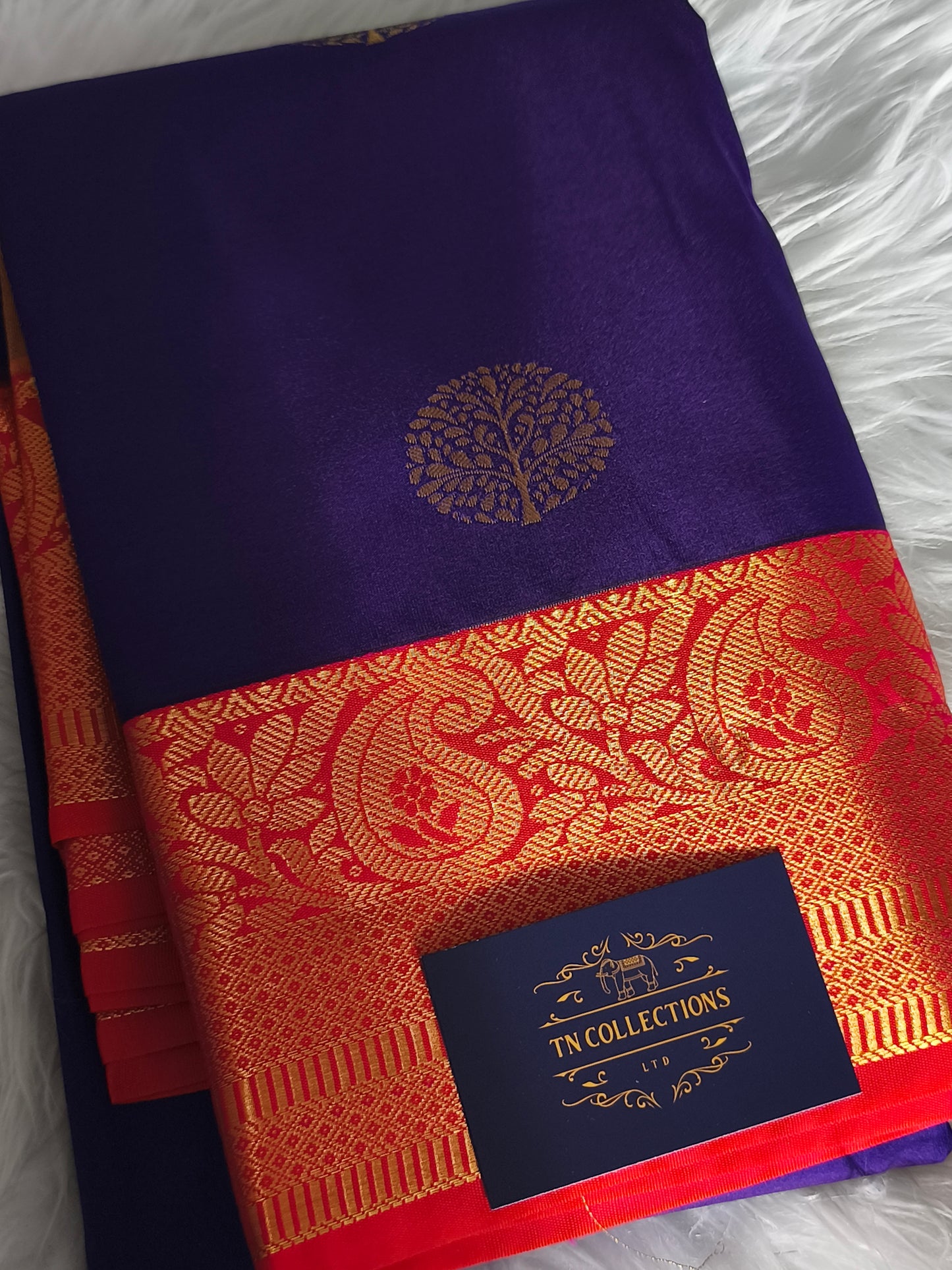 Semi Kanchipuram Silk Saree (Purple)