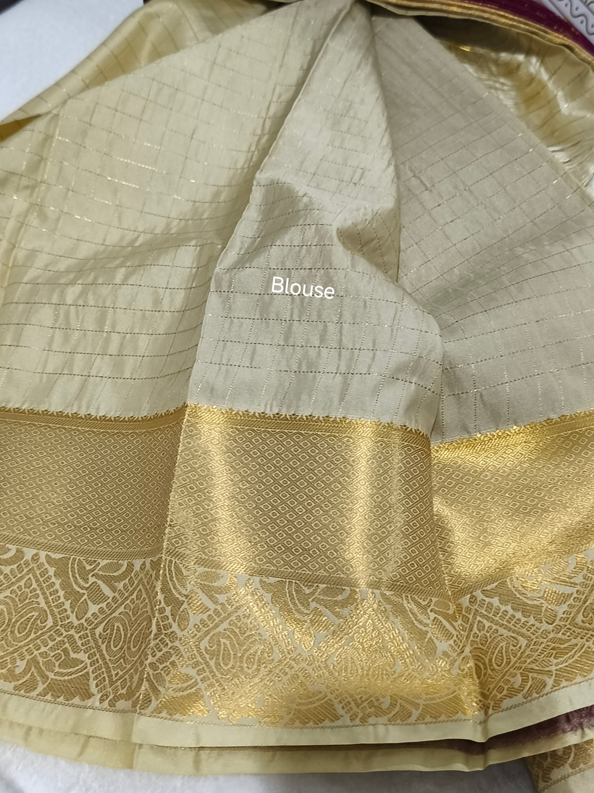 Premium kanchi Checked Semi Silk Saree