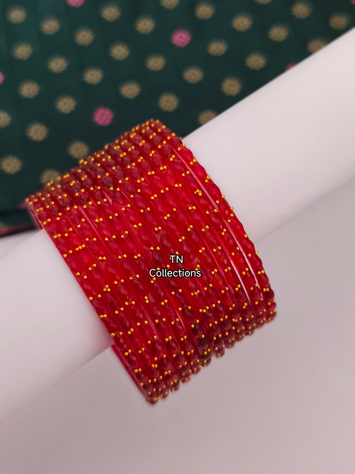 Trendy Red Glass Bangles (Size 2.6)