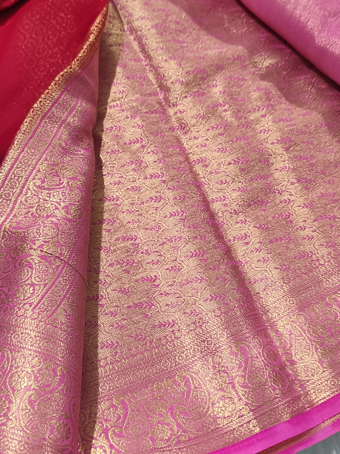 Red Chiffon Georgette Saree