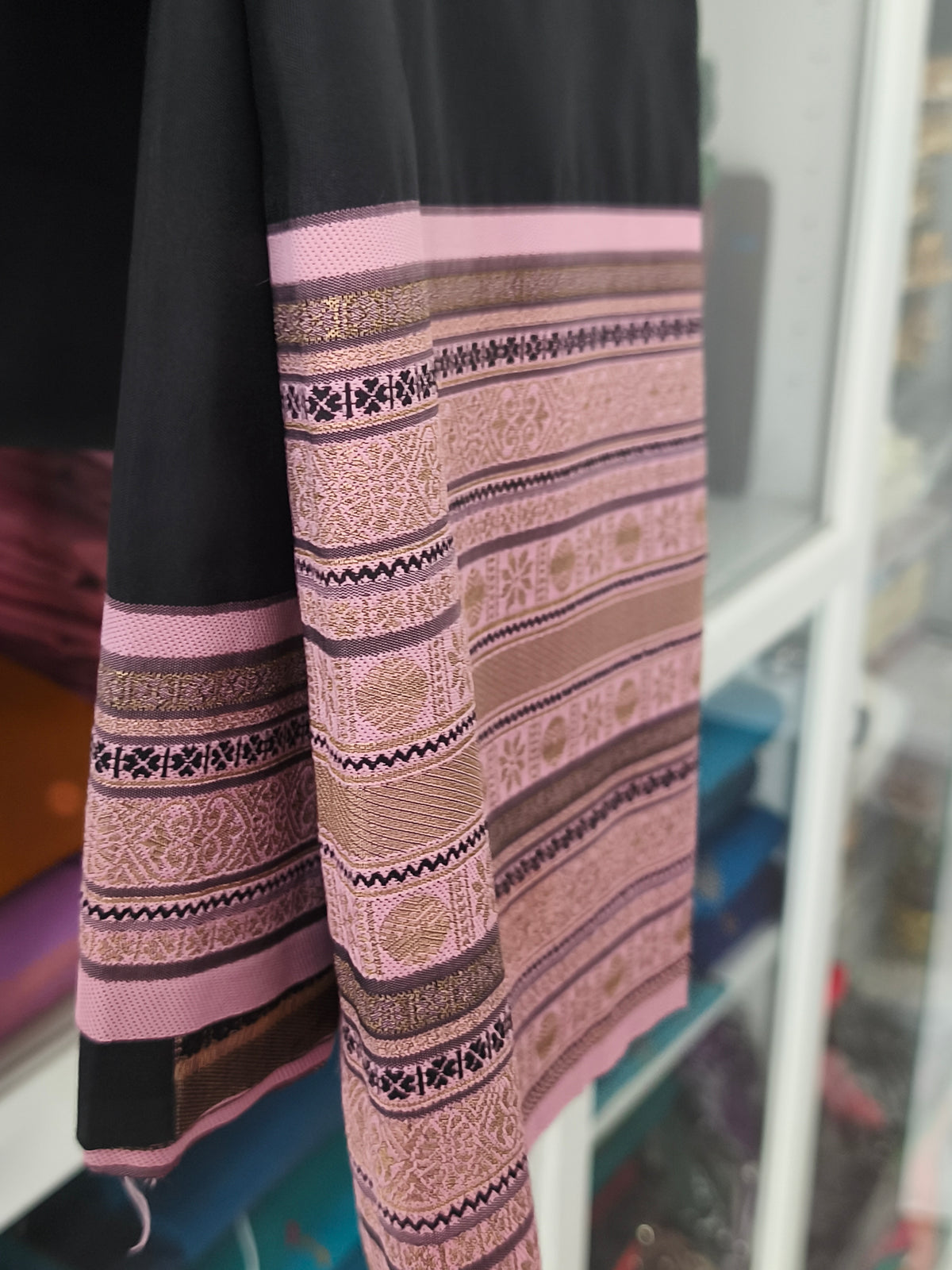 Black Kanchi semi silk Saree