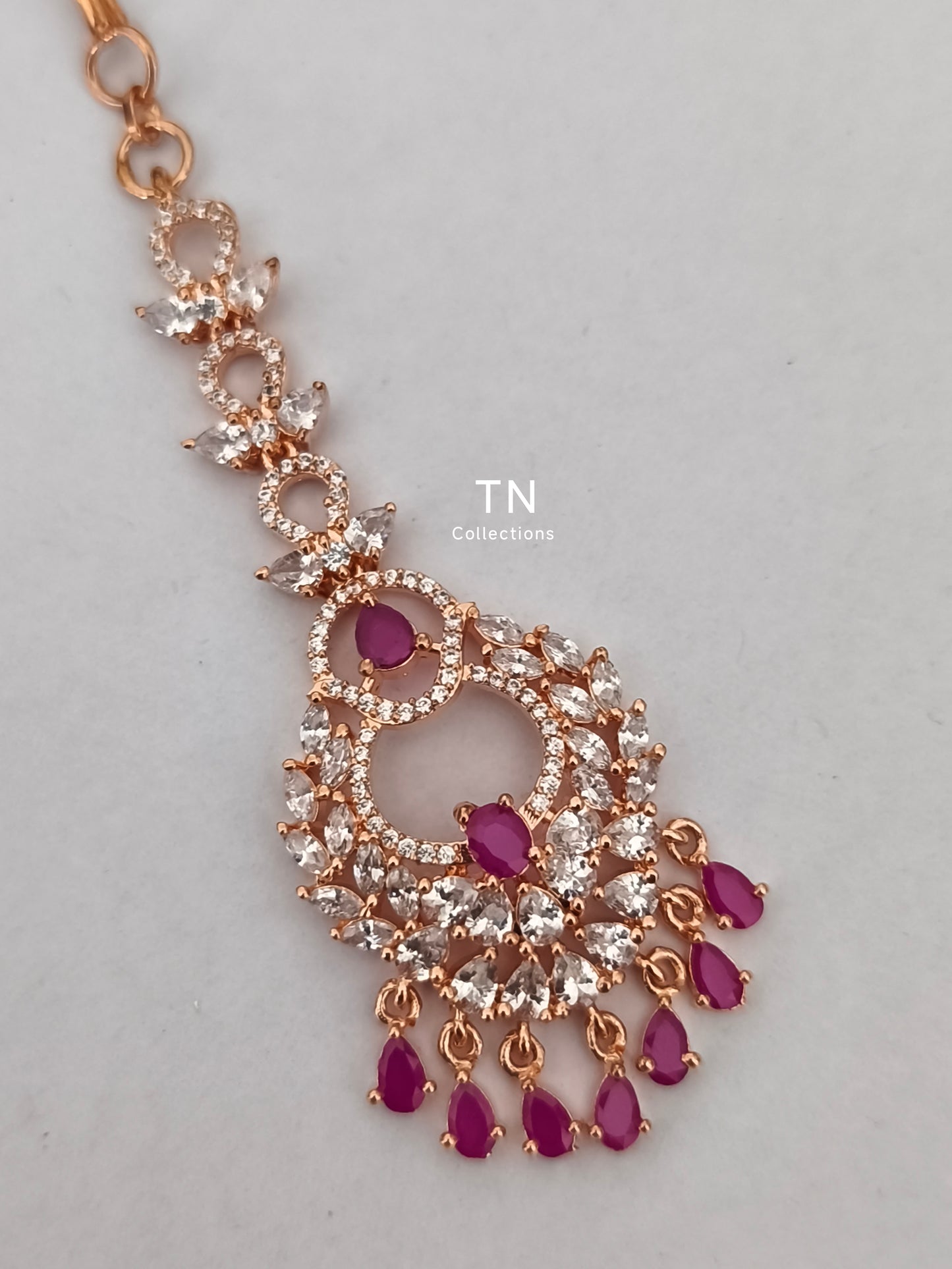 Rose gold finish Nethichuddi (Tikka)