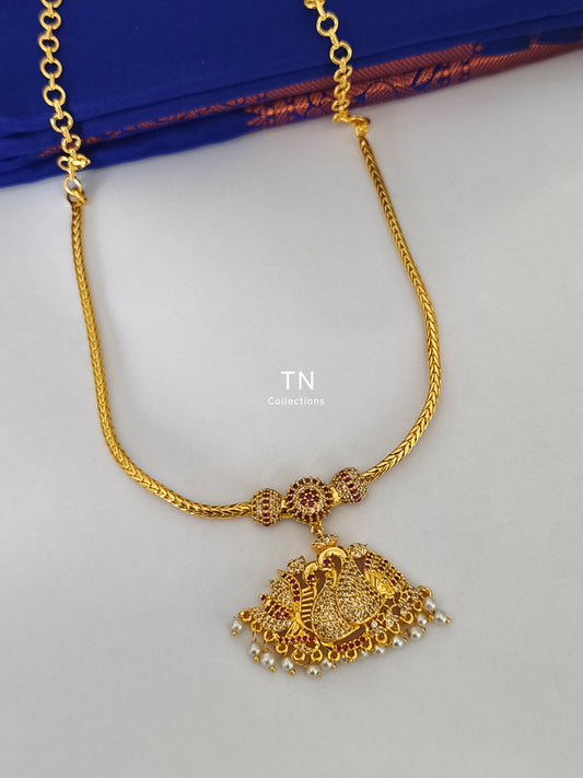 Micro gold plated peacock design Attiyal