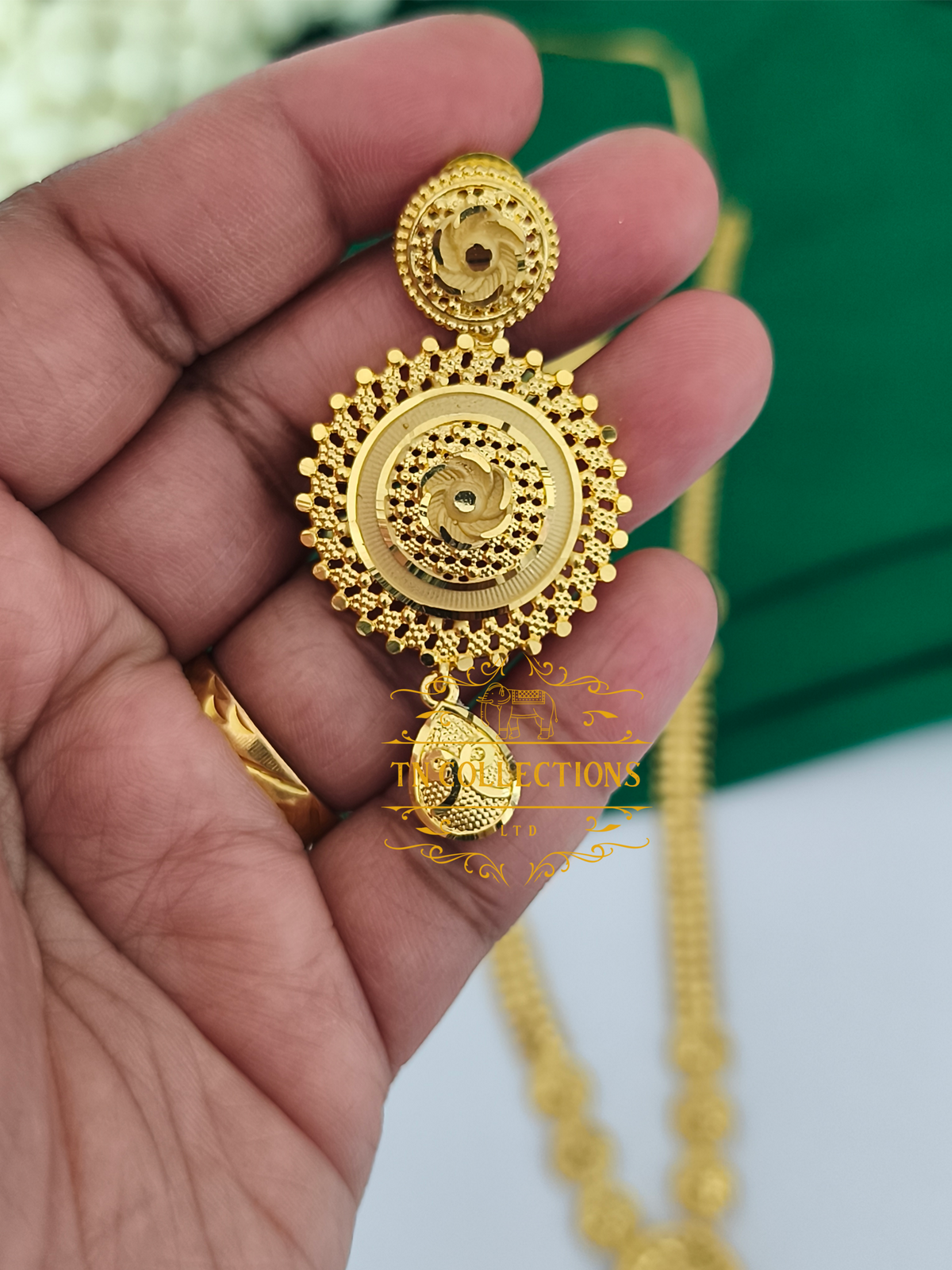 One Gram Gold Forming Haaram with Earrings