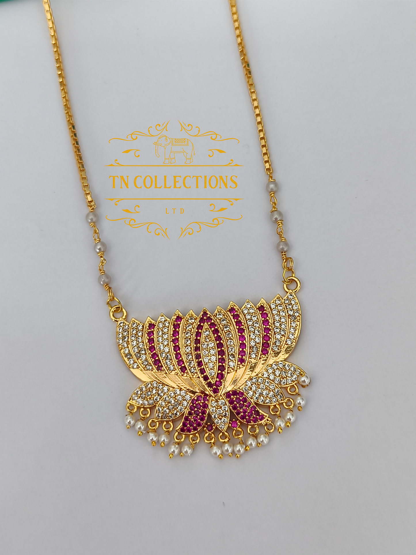 Micro Gold plated Traditional Lotus Pathakkam(24 inches length)