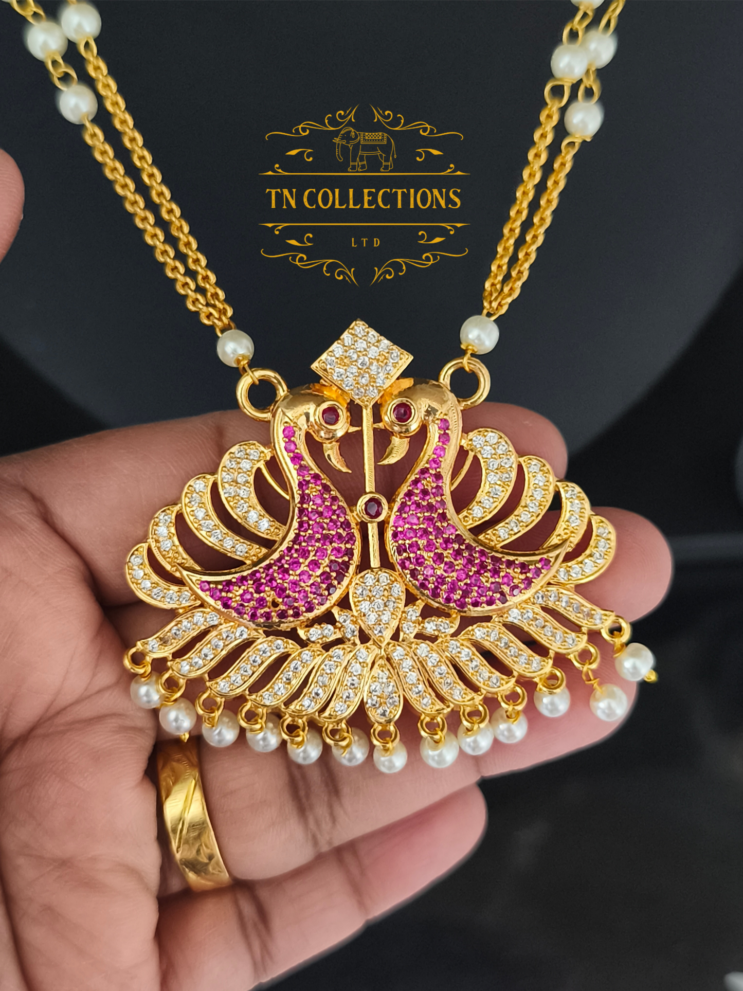 Micro Gold-Plated Traditional Peacock Attiyal Pathakkam Set