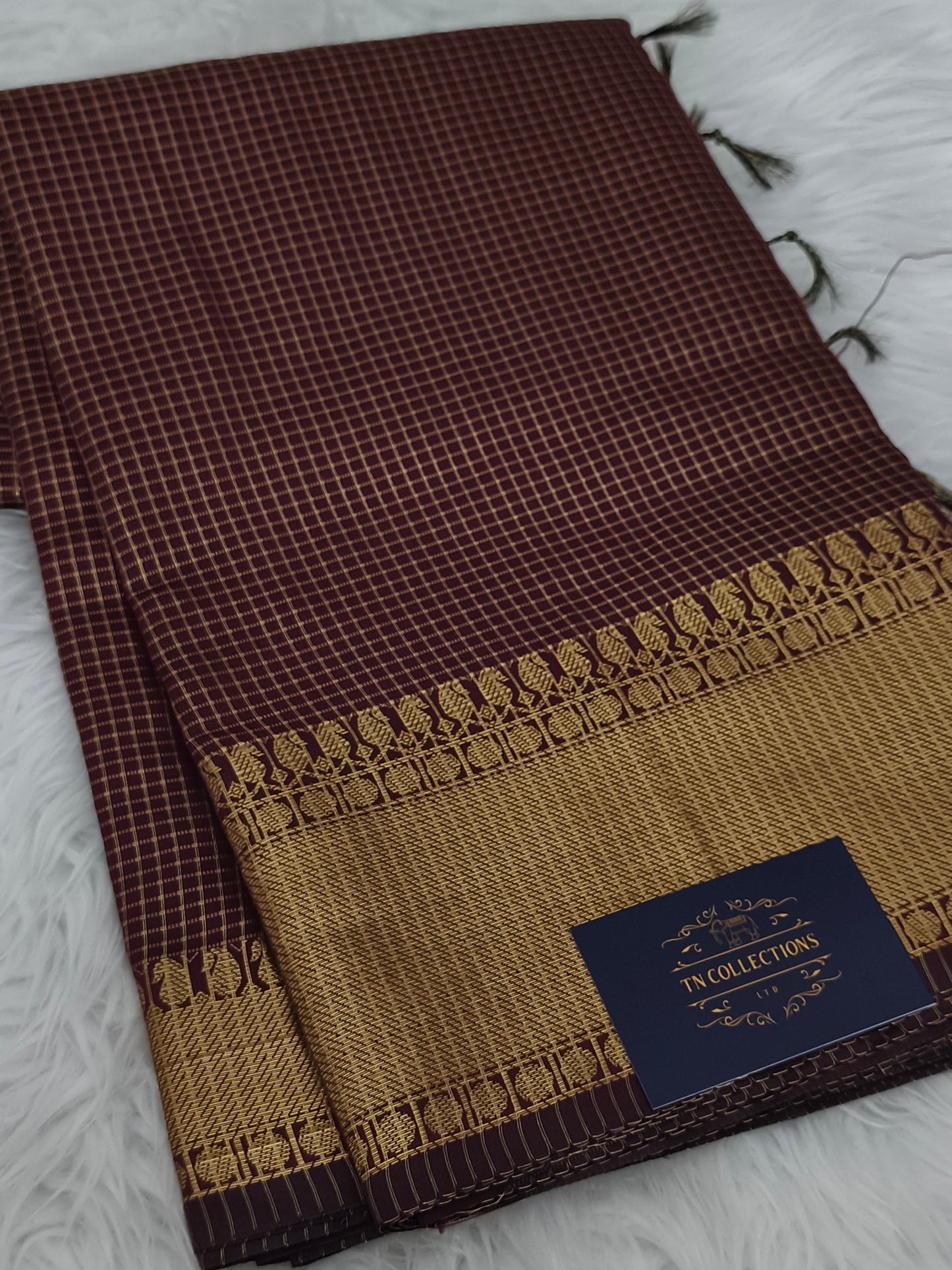 Trendy Small Checked Kanjivaram silk saree